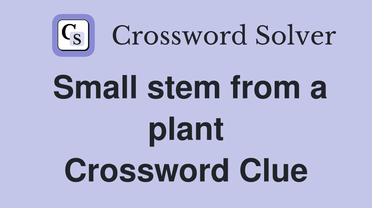 Small stem from a plant Crossword Clue