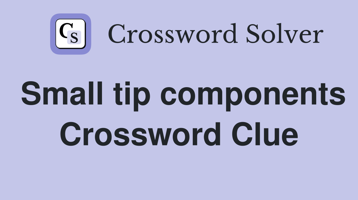 Small tip components Crossword Clue