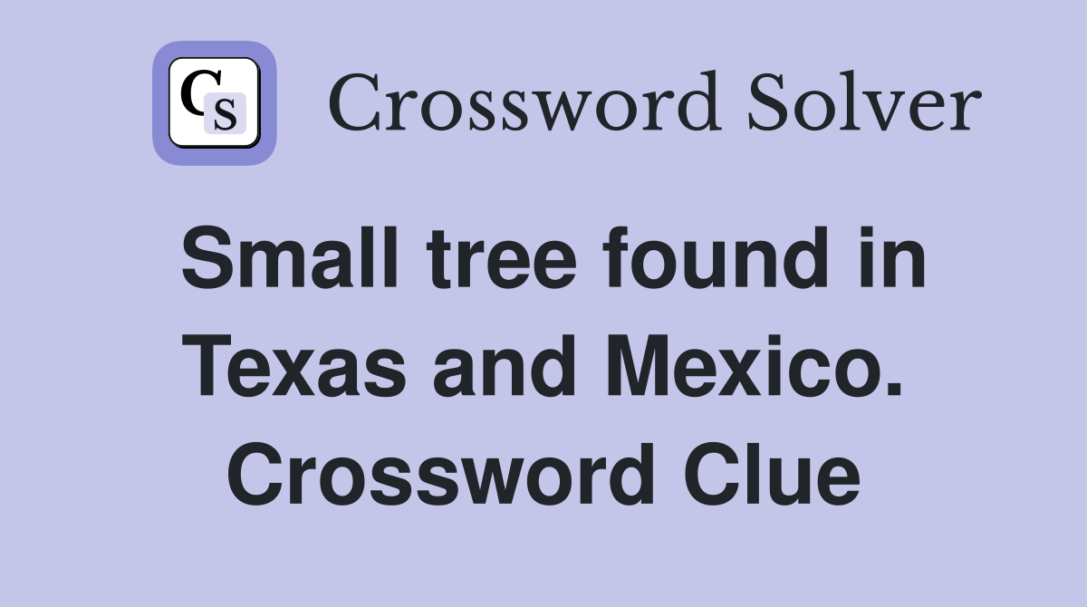 Small tree found in Texas and Mexico. Crossword Clue