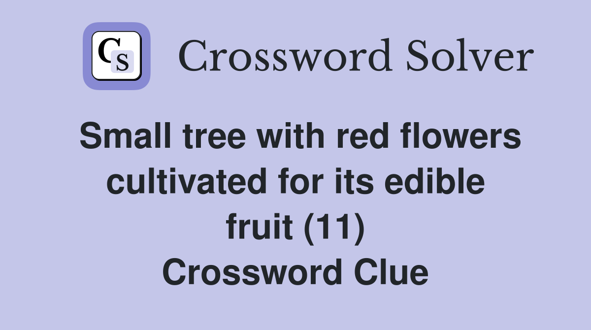 Small tree with red flowers cultivated for its edible fruit (11) Crossword Clue