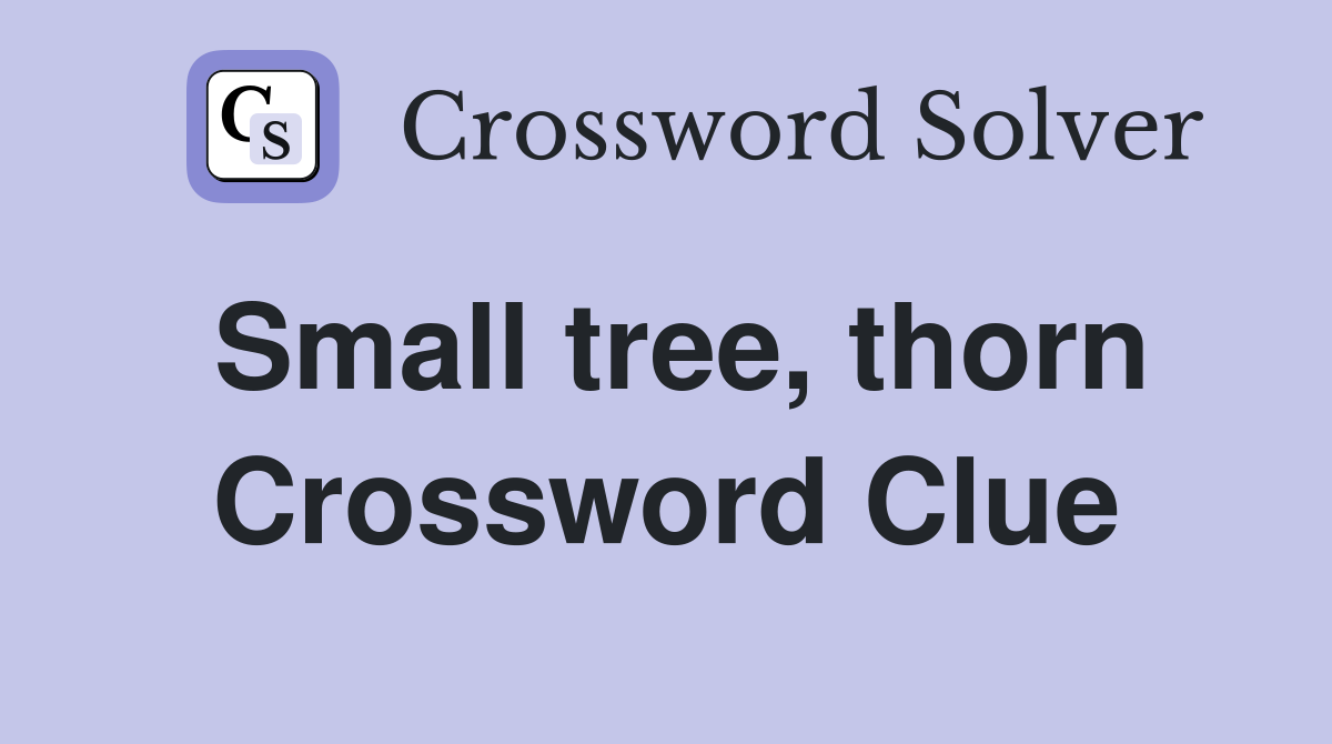 Small tree, thorn Crossword Clue