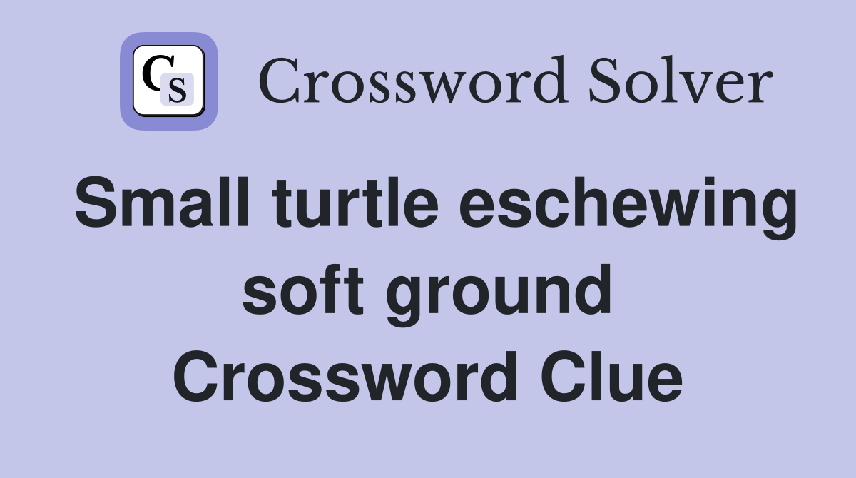 Small turtle eschewing soft ground Crossword Clue