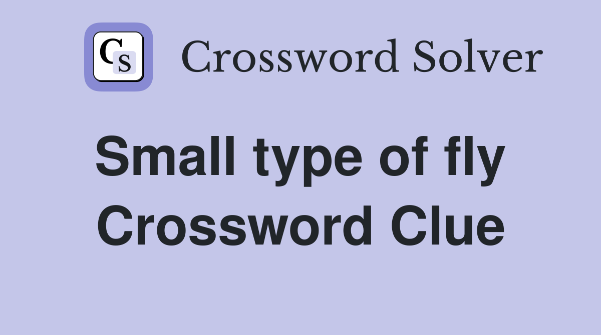 Small type of fly  Crossword Clue