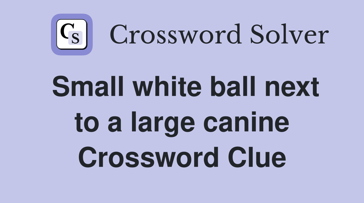 Small white ball next to a large canine Crossword Clue
