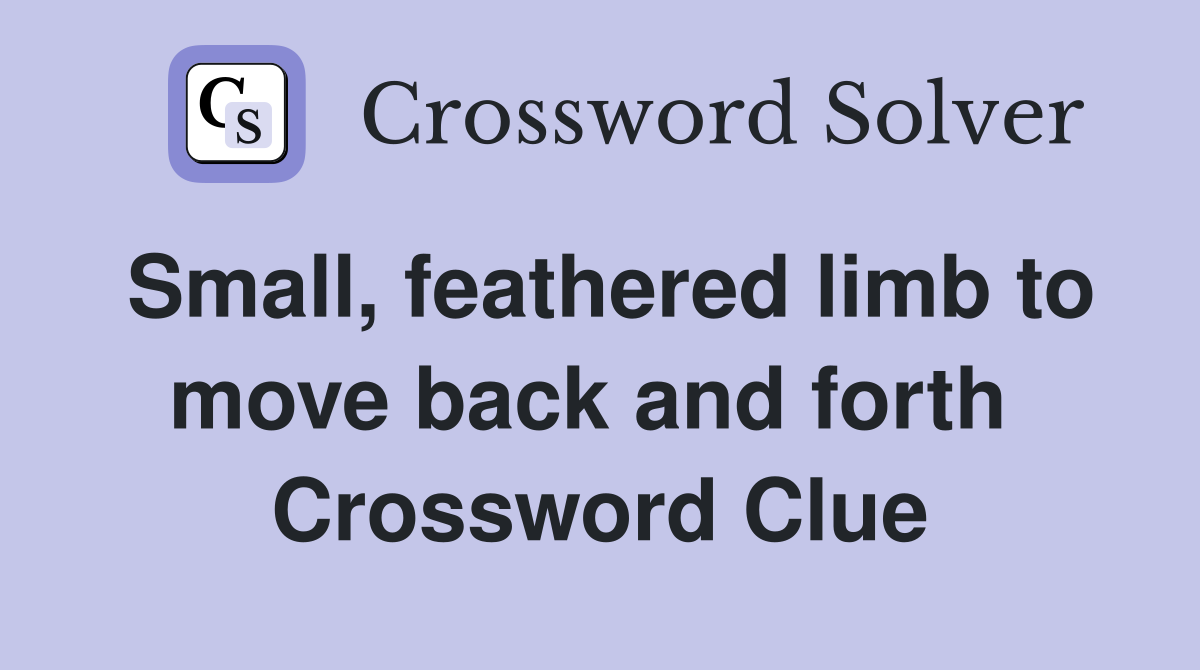 Small, feathered limb to move back and forth  Crossword Clue