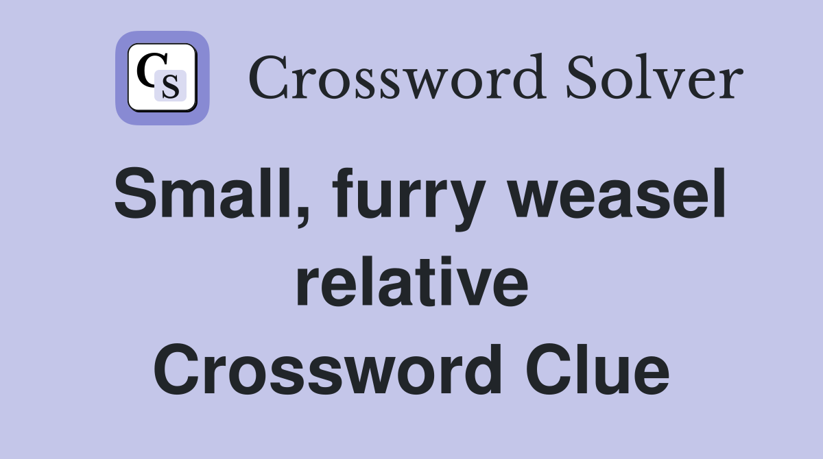 Small, furry weasel relative Crossword Clue