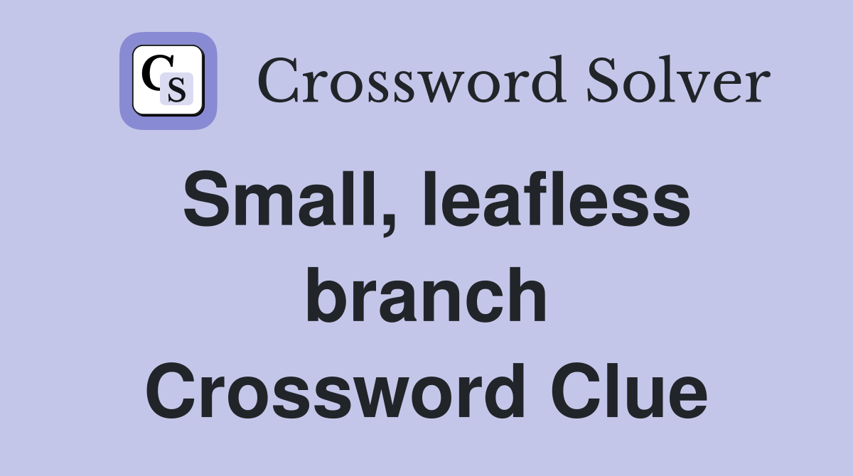 Small, leafless branch Crossword Clue