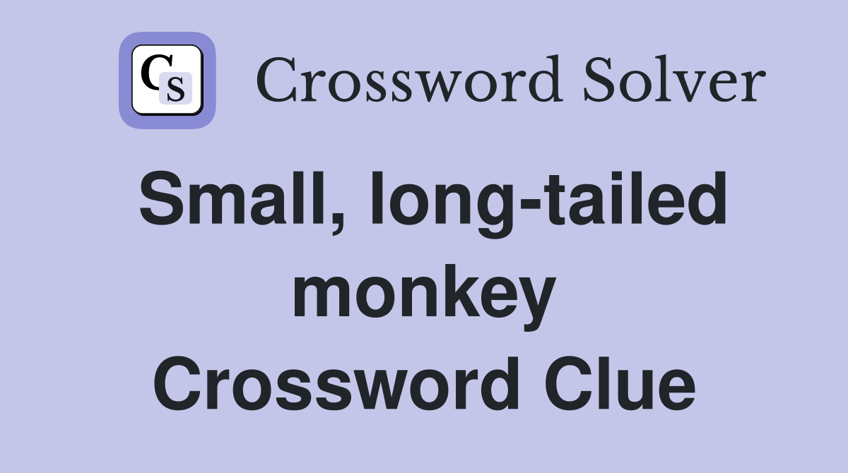 Small, long-tailed monkey Crossword Clue