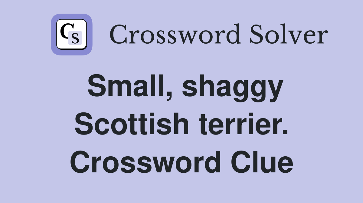 Small, shaggy Scottish terrier. Crossword Clue
