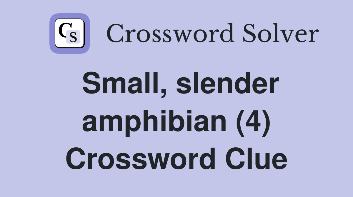 Small, slender amphibian (4) Crossword Clue