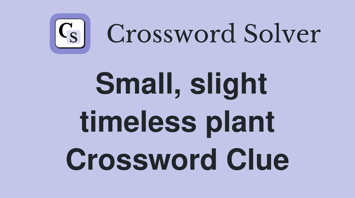 Small, slight timeless plant Crossword Clue