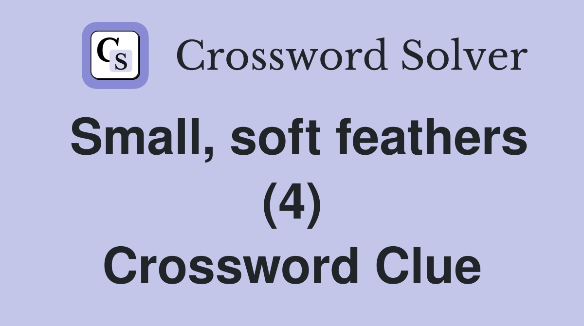 Small, soft feathers (4) Crossword Clue
