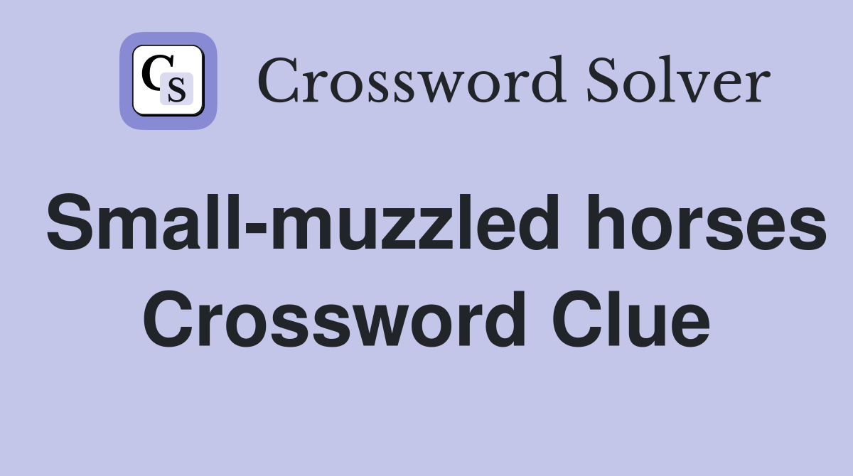 Small-muzzled horses Crossword Clue