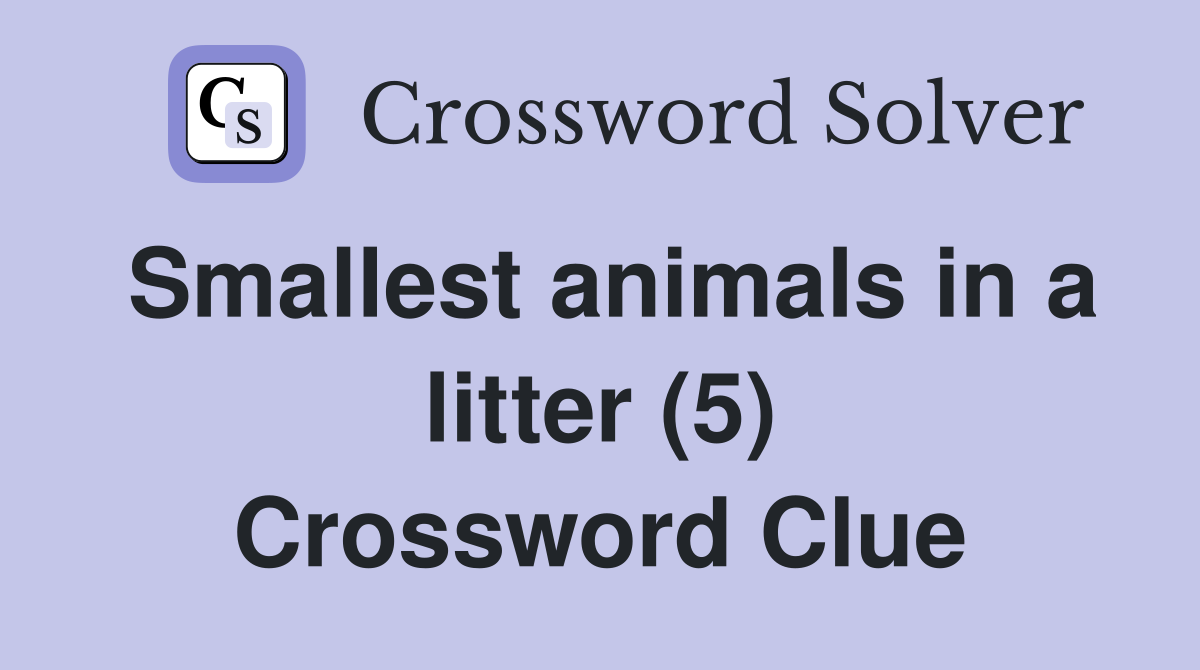 Smallest animals in a litter (5) Crossword Clue