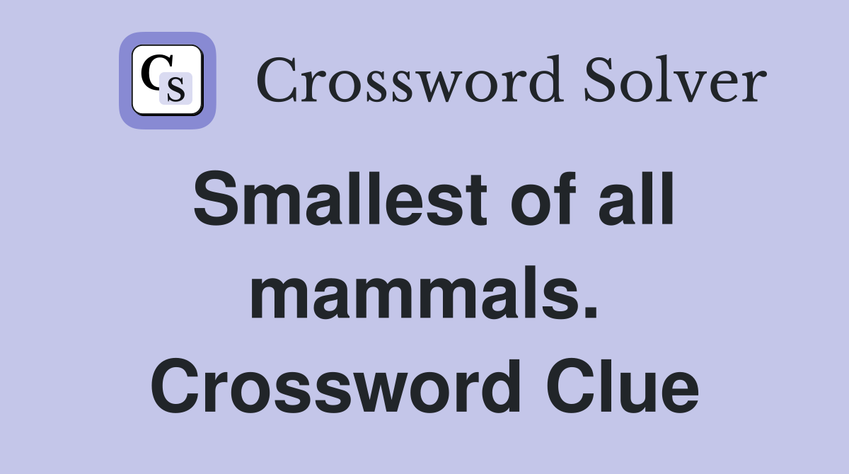 Smallest of all mammals. Crossword Clue