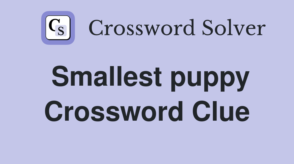 Smallest puppy Crossword Clue