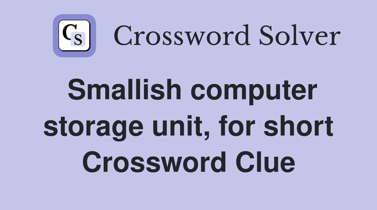Smallish computer storage unit, for short Crossword Clue