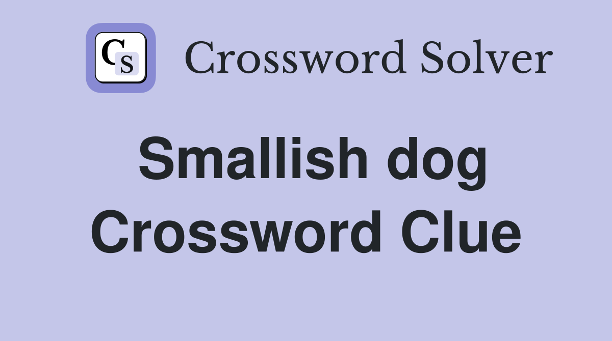 Smallish dog Crossword Clue