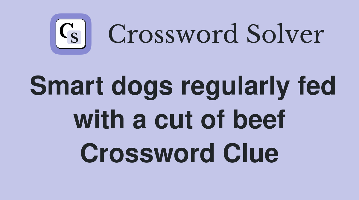 Smart dogs regularly fed with a cut of beef Crossword Clue