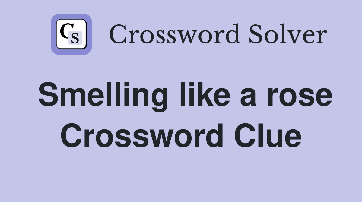 Smelling like a rose Crossword Clue