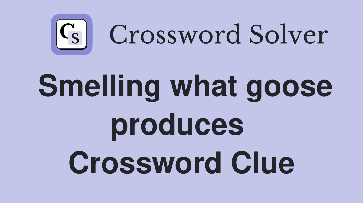 Smelling what goose produces  Crossword Clue