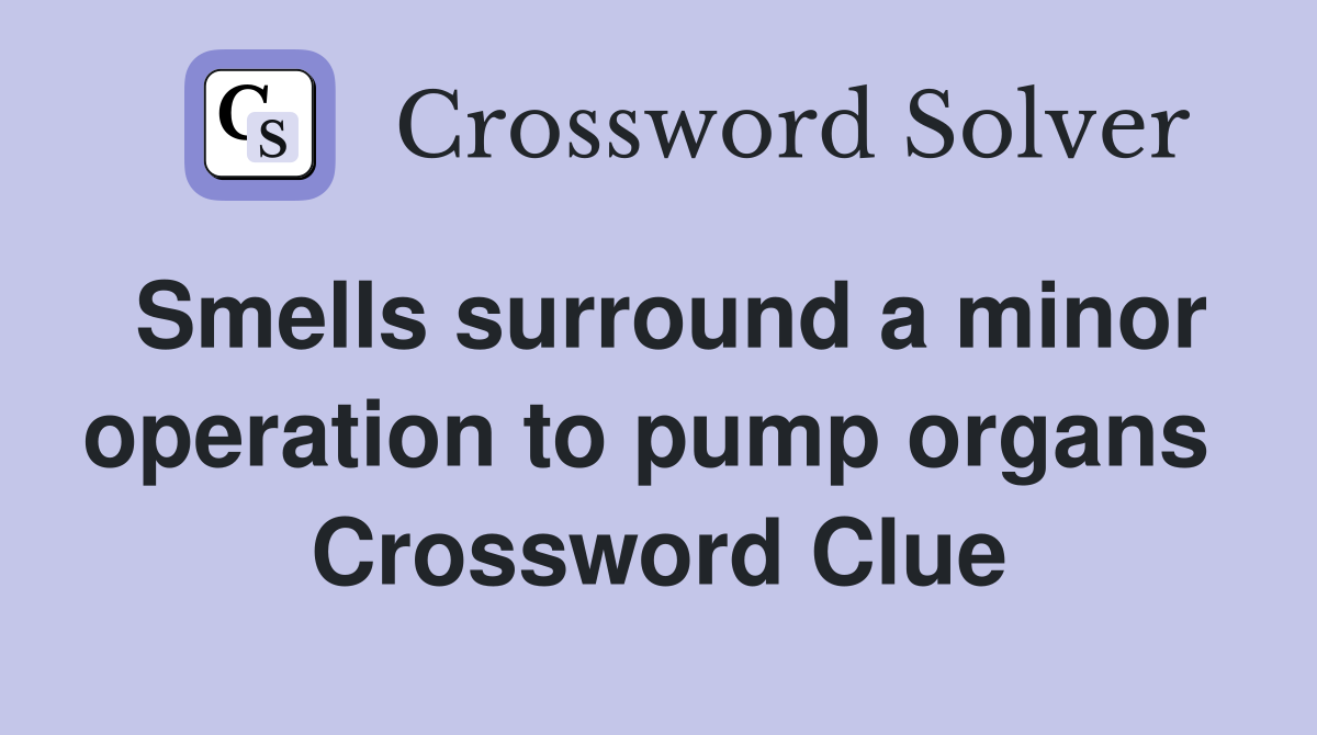 Smells surround a minor operation to pump organs  Crossword Clue