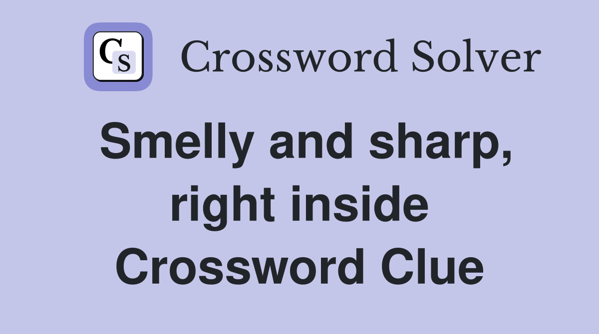Smelly and sharp, right inside Crossword Clue