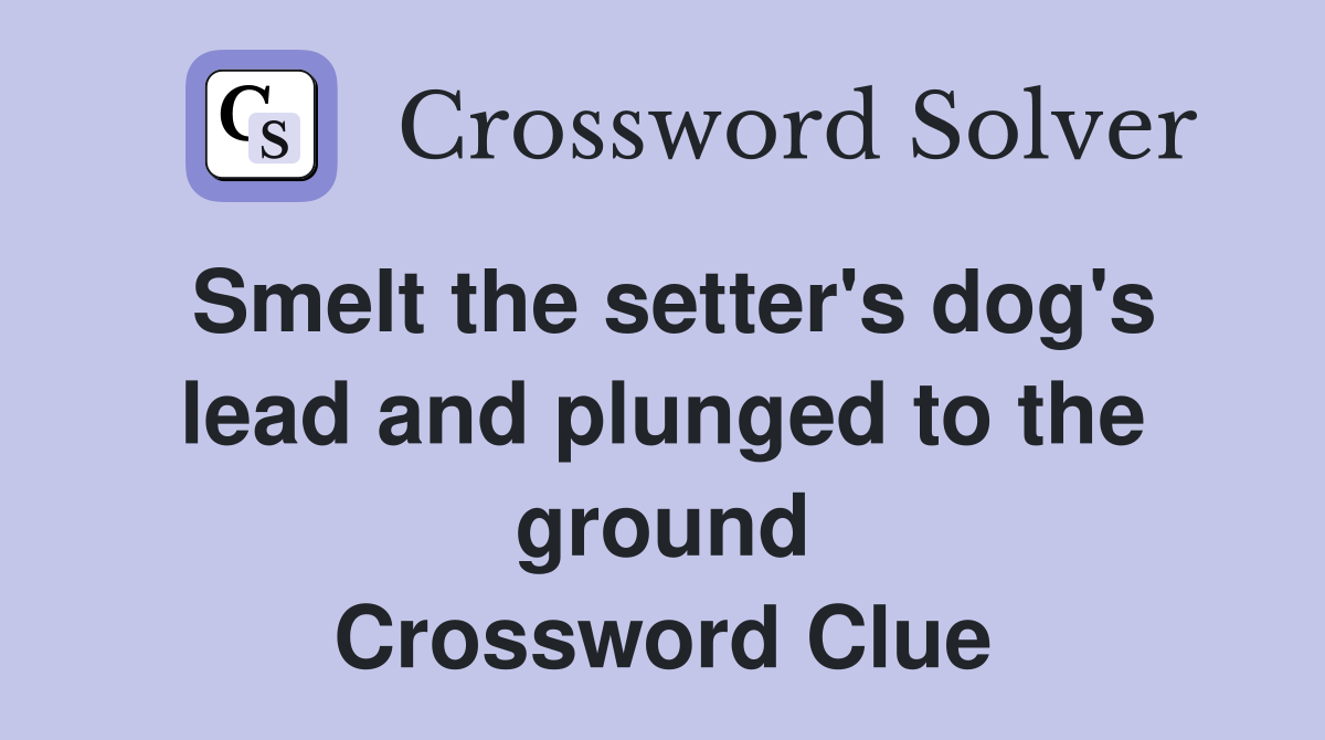 Smelt the setter's dog's lead and plunged to the ground Crossword Clue