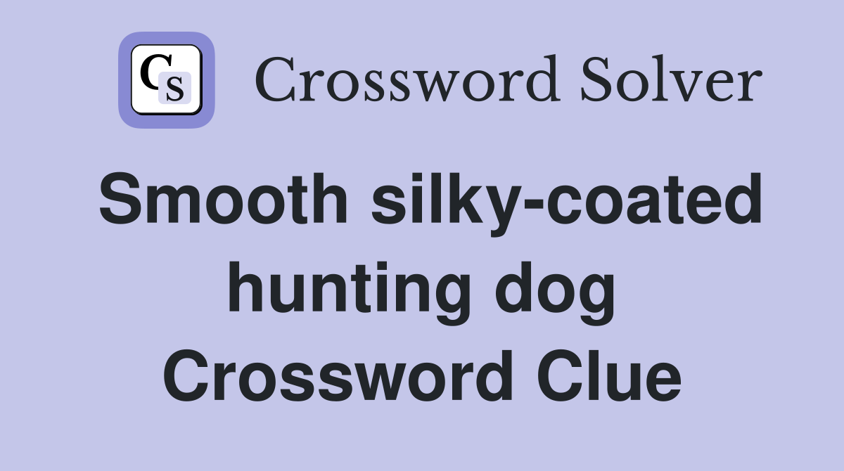 Smooth silky-coated hunting dog Crossword Clue