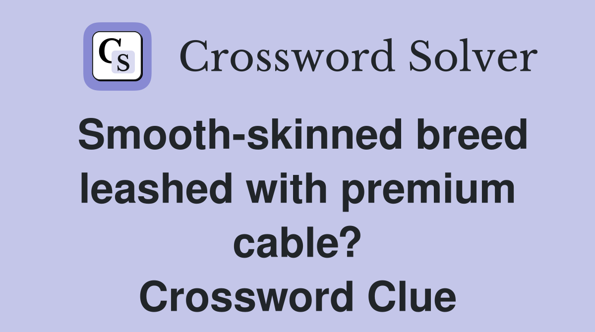 Smooth-skinned breed leashed with premium cable? Crossword Clue