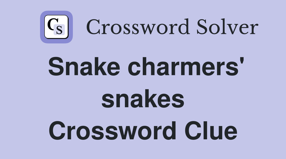 Snake charmers' snakes Crossword Clue