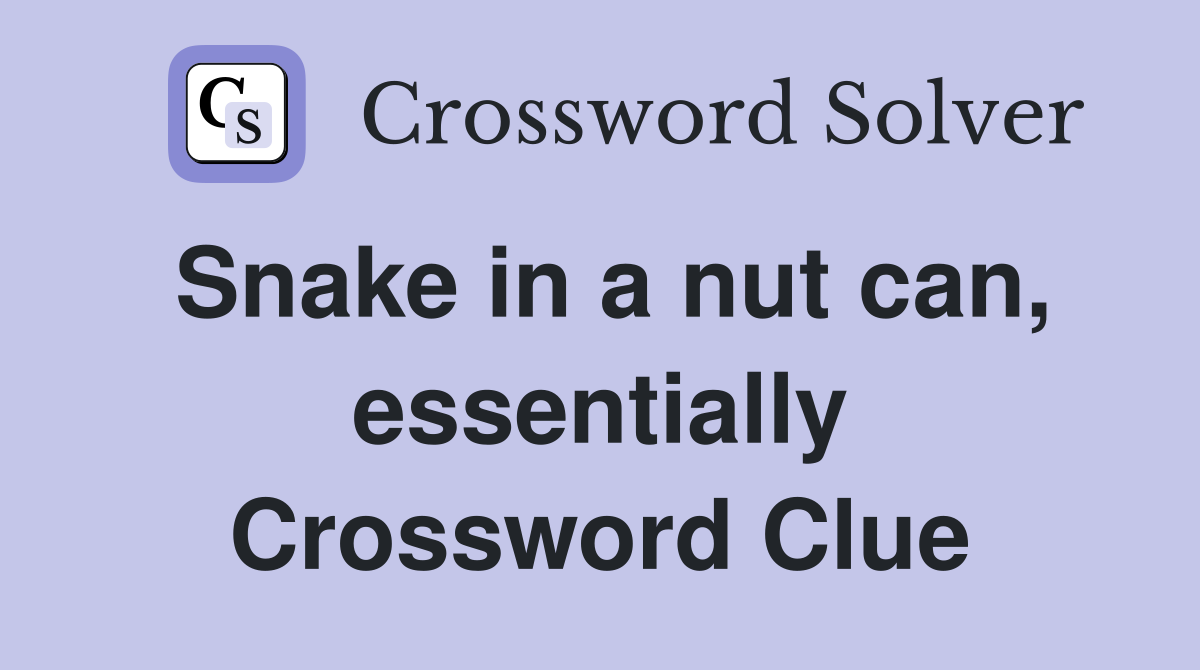 Snake in a nut can, essentially Crossword Clue