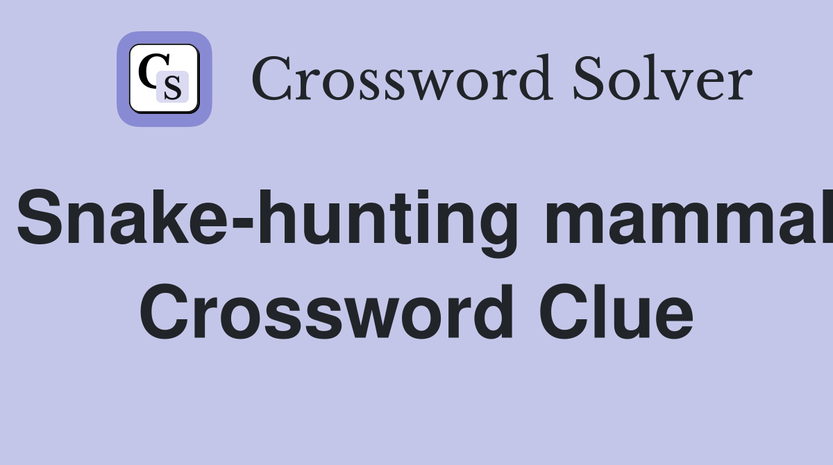 Snake-hunting mammal Crossword Clue