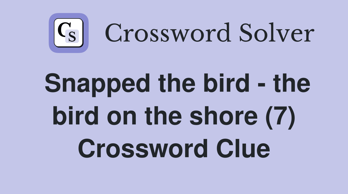 Snapped the bird - the bird on the shore (7) Crossword Clue