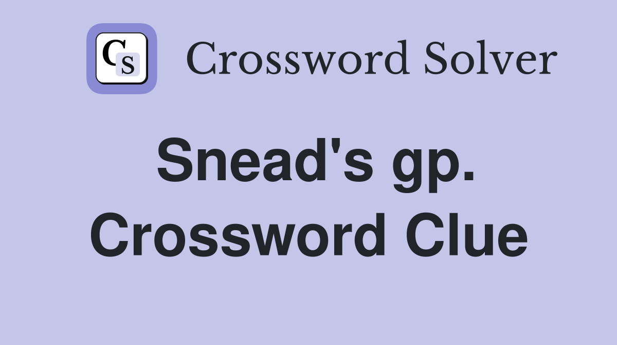 Snead's gp. Crossword Clue