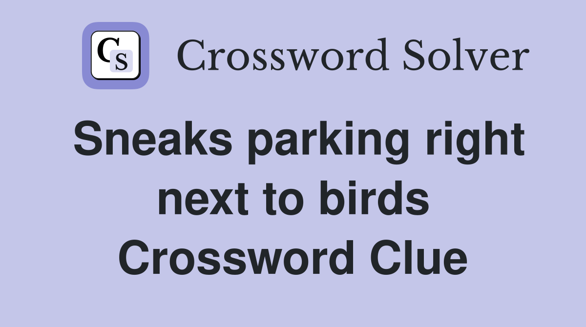 Sneaks parking right next to birds Crossword Clue