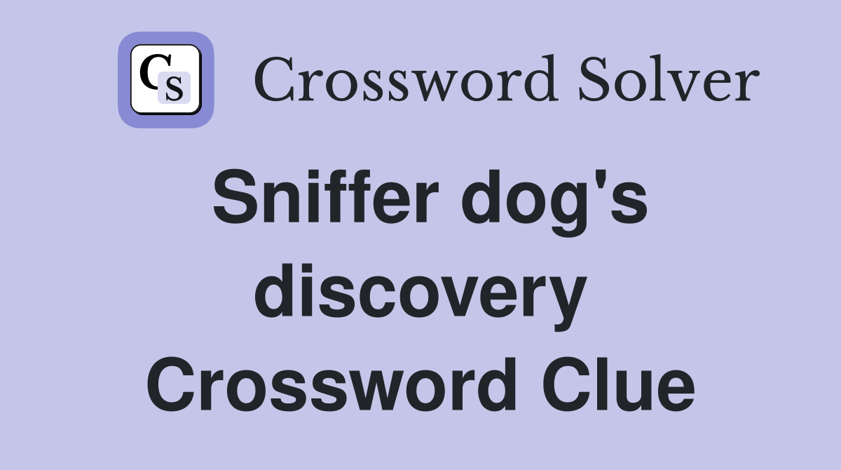 Sniffer dog's discovery Crossword Clue