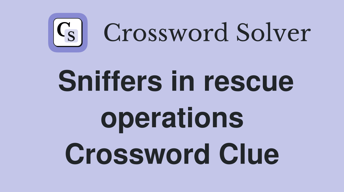 Sniffers in rescue operations Crossword Clue
