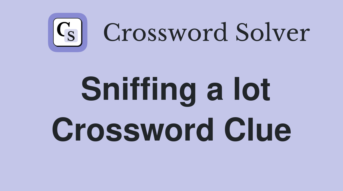 Sniffing a lot Crossword Clue