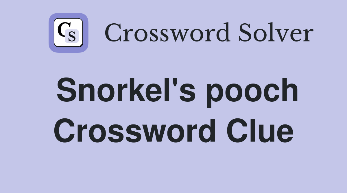 Snorkel's pooch Crossword Clue