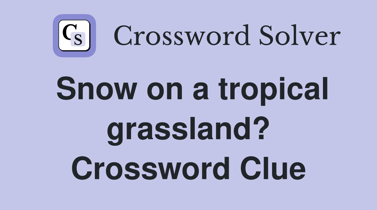 Snow on a tropical grassland? Crossword Clue