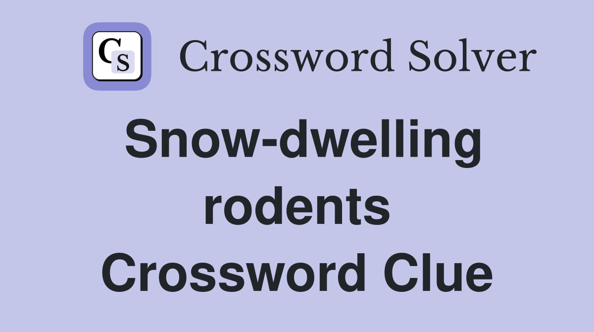 Snow-dwelling rodents Crossword Clue