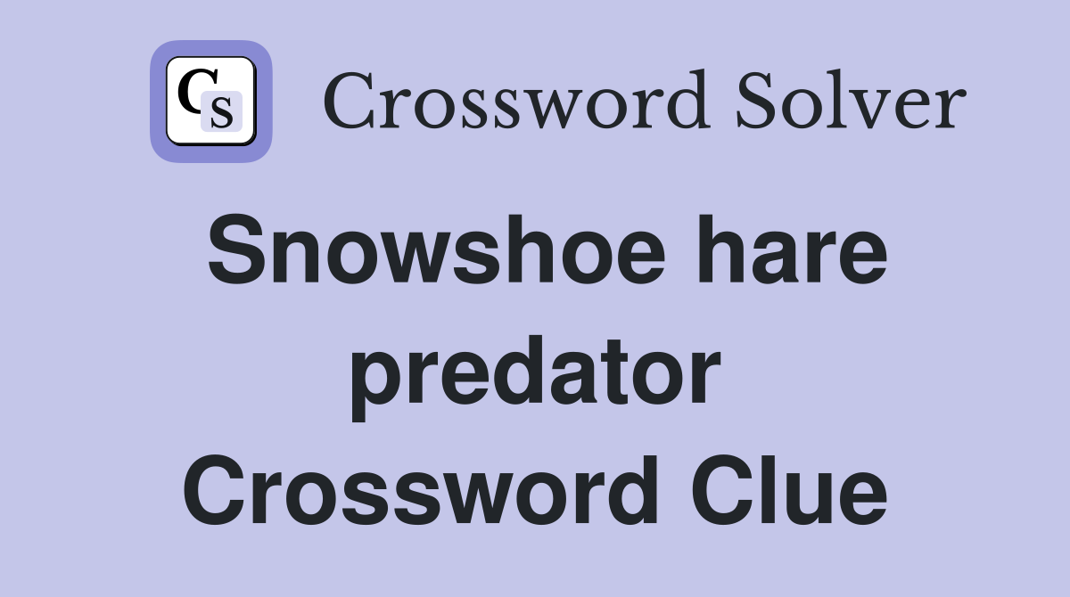 Snowshoe hare predator Crossword Clue