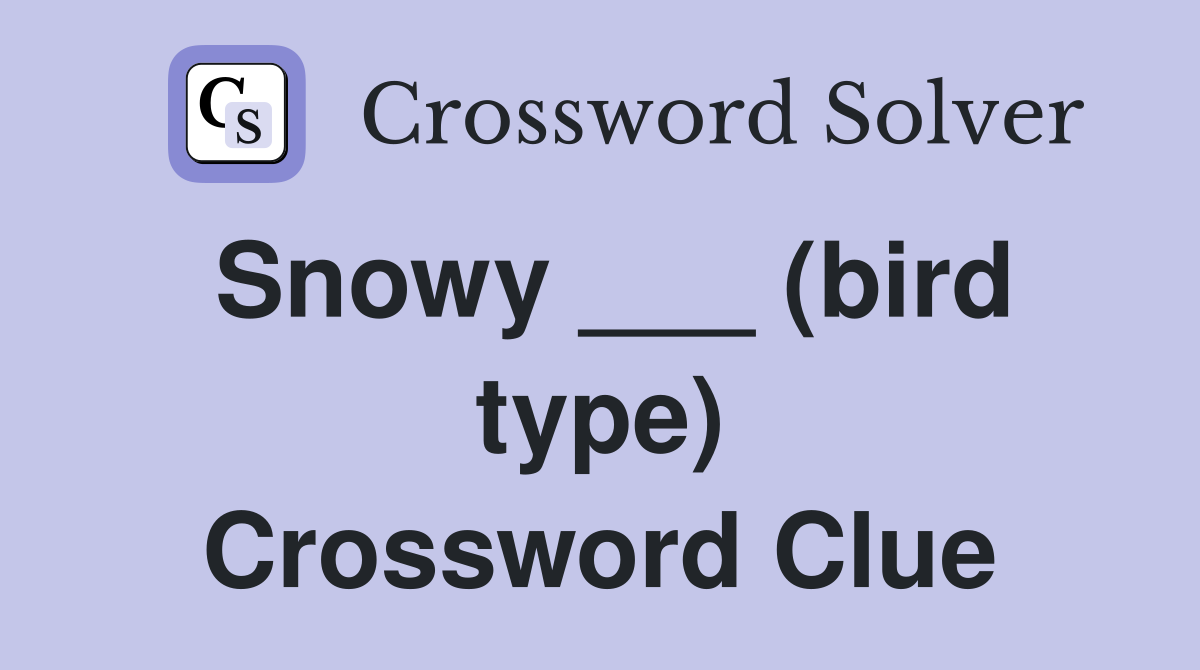 Snowy ___ (bird type) Crossword Clue