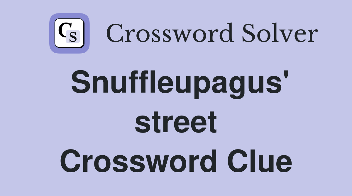 Snuffleupagus' street Crossword Clue
