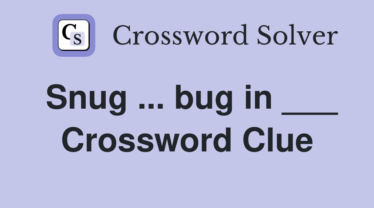 Snug ... bug in ___ Crossword Clue