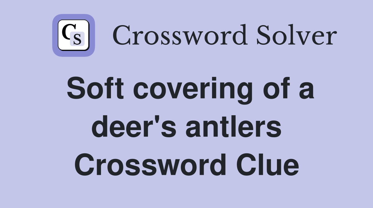 Soft covering of a deer's antlers Crossword Clue
