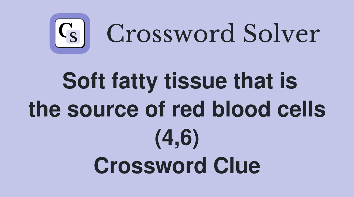 Soft fatty tissue that is the source of red blood cells (4,6) Crossword Clue