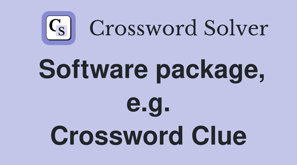 Software package, e.g. Crossword Clue