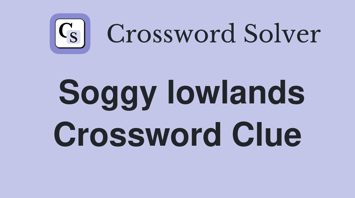 Soggy lowlands Crossword Clue